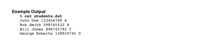 program, name proj03.cpp, to use the Course object to read from the