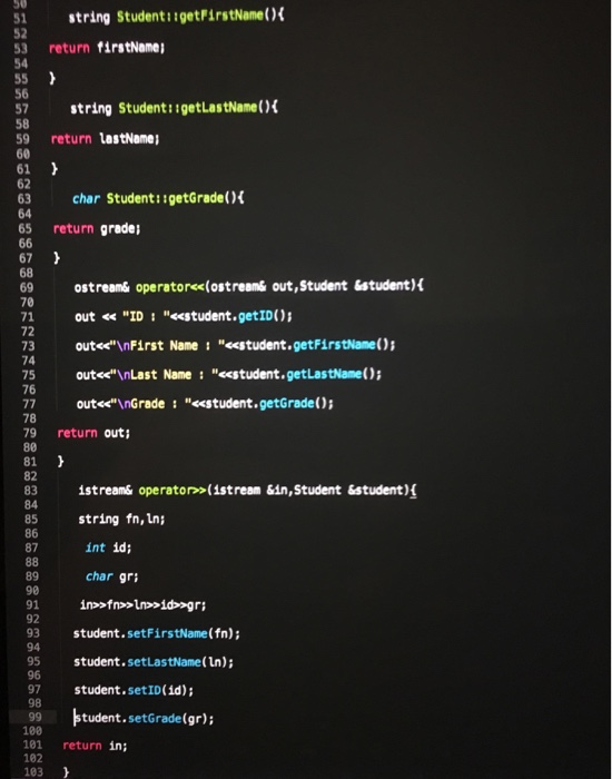 from the input file Find: to lookup a specific student record by