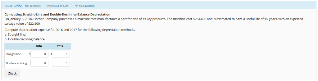  QUESTION 6 Not complete Points out of4.00 Rag question Computing Straight-Line