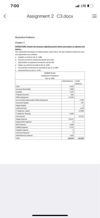 help please 7:00 l LE T Assignment 2 c3.docx III Hlustrative Problem