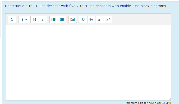 Construct a 4-to-16-line decoder with five 2-to-4-line decoders with enable. Use