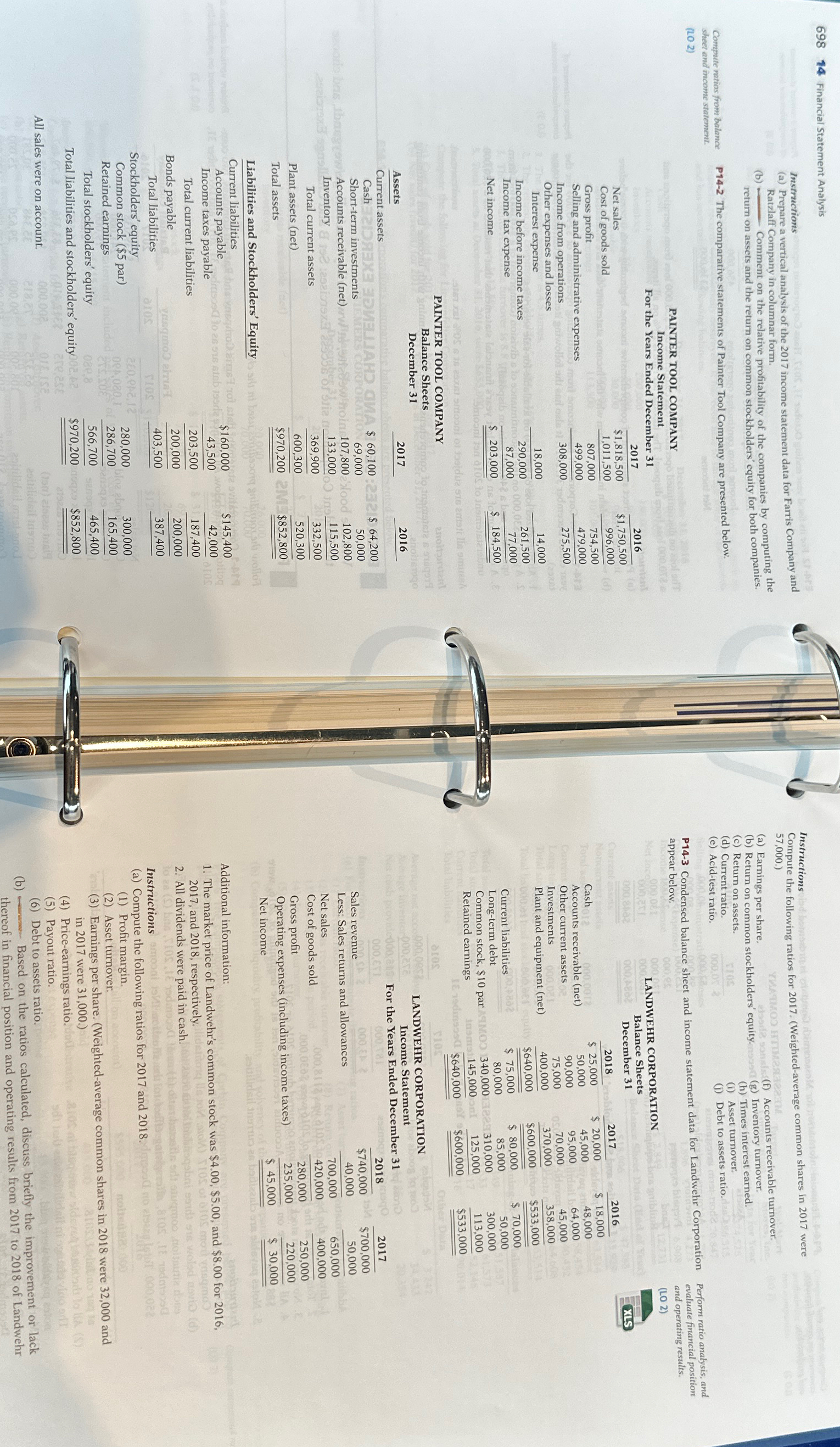  698 14 Financial Statement Analysis Instructions (a) Prepare a vertical analysis