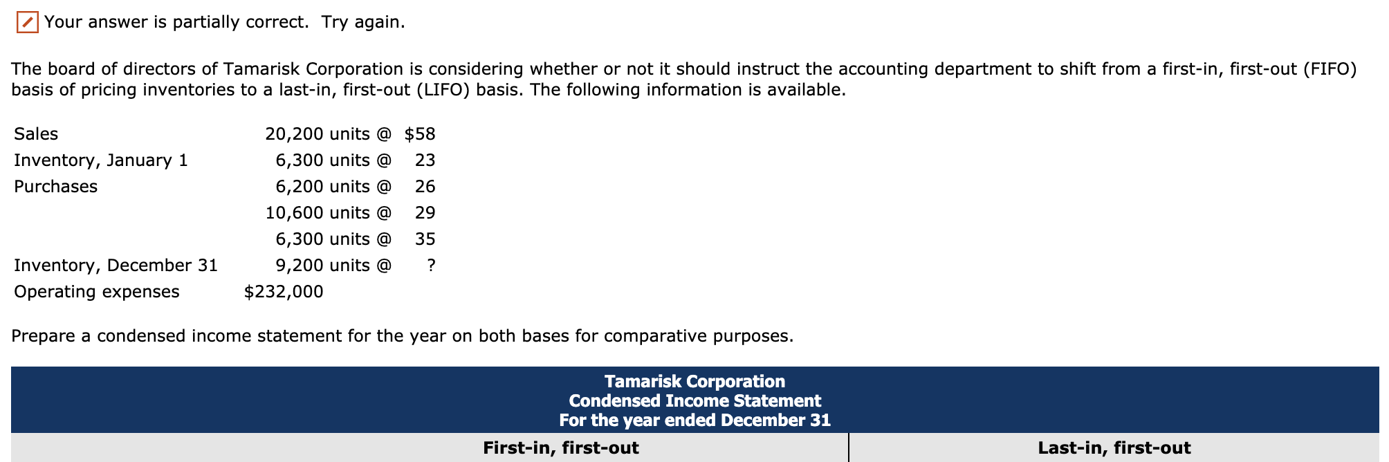 Help to find: Inventory Dec 31, COGS, Gross Profir, Operating Expenses, and