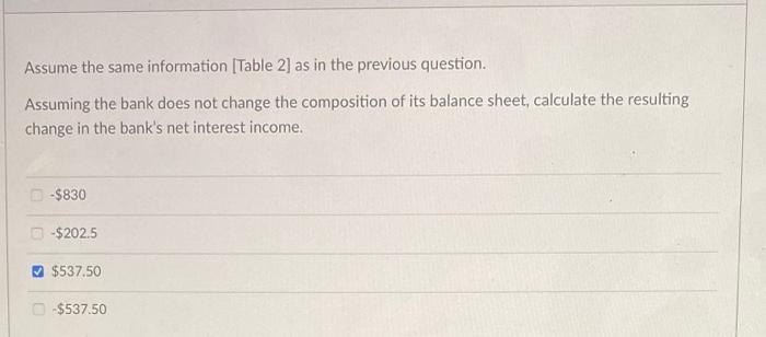 sheet: Suppose interest rates fall such that the average yield on rate-sensitive