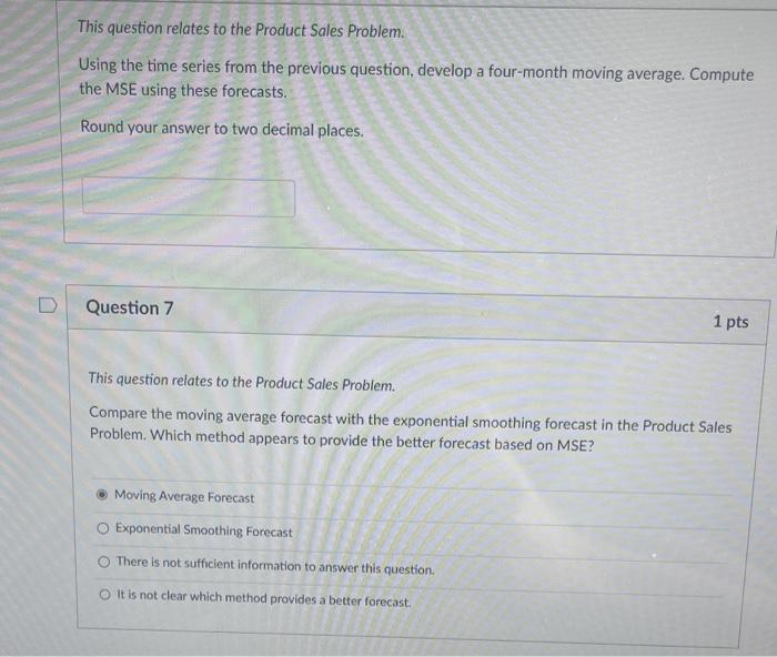 time series shows the sales of the product over the past 12