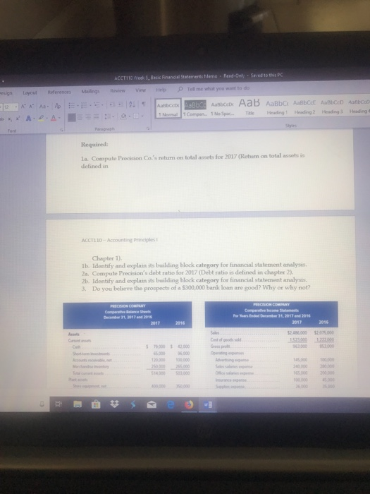 Identify and explain its building block category for financial statement analysis. 2a.