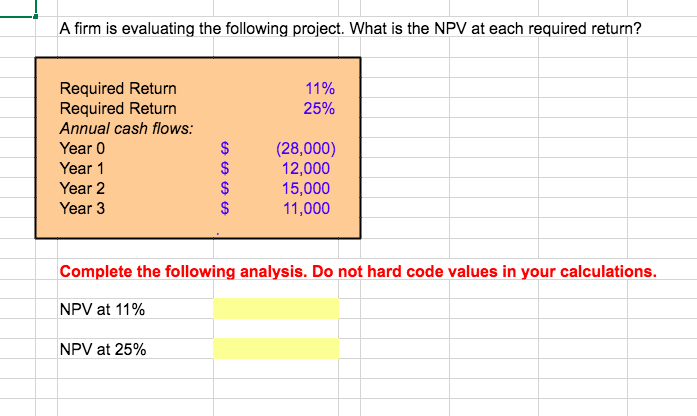 How would i do this problem through excel A firm is