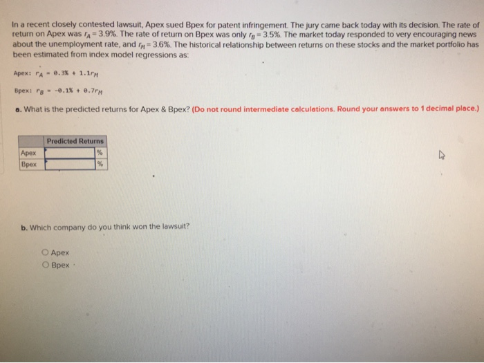  In a recent closely contested lawsuit, Apex sued Bpex for patent