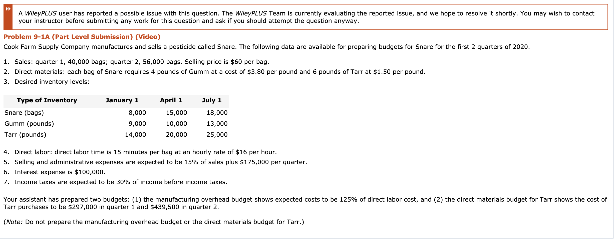  A Wiley PLUS user has reported a possible issue with this