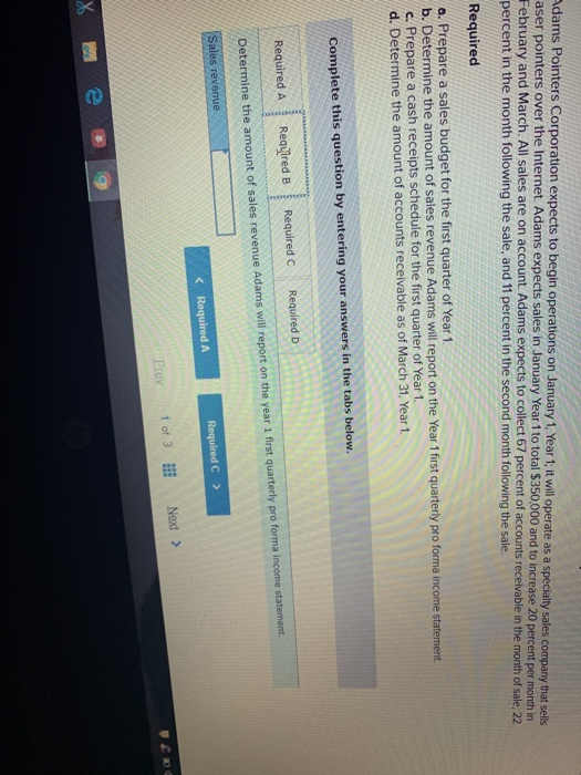  Adams Pointers Corporation expects to begin operations on January 1, Year