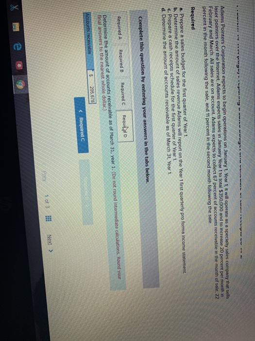 pointers over the Internet. Adams expects sales in January Year 1 to