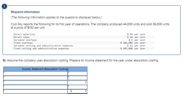  #6) Required information [The following information applies to the questions displayed