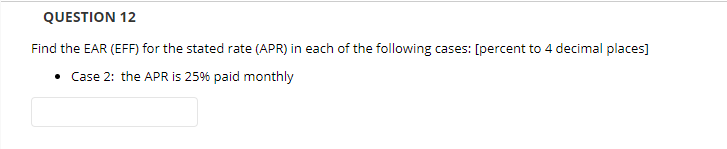 in each of the following cases: [percent to 4 decimal places] Case