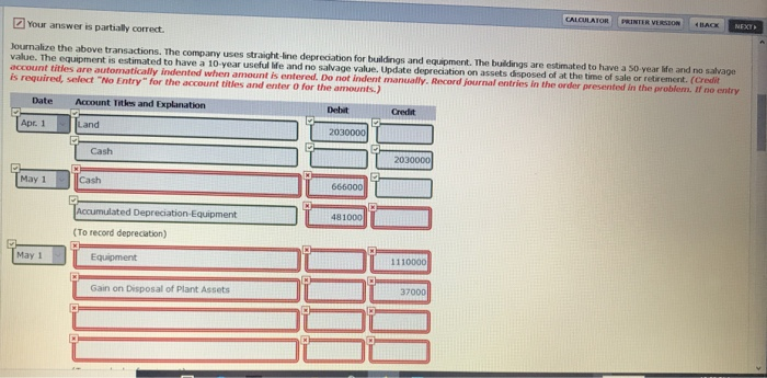 4,360,000 Buildings $29,770,000 Less: Accumulated depreciation-buildings 12,500,000 17,270,000 Equipment 47,890,000 Less: Accumulated