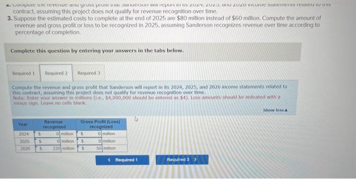 2025 are $80 million instead of $60 million. Compute the amount of