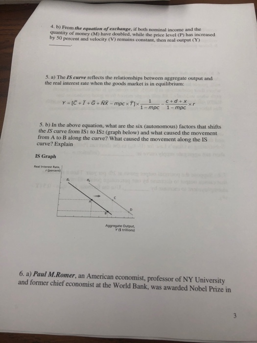  Please help with 4,5 and 6 b) From the equation of