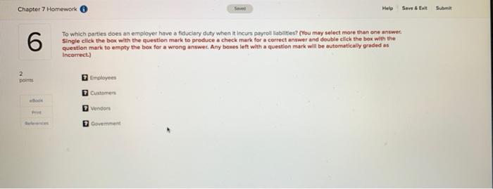  Chapter 7 Homework Help Save & Exit Submit 6 To which