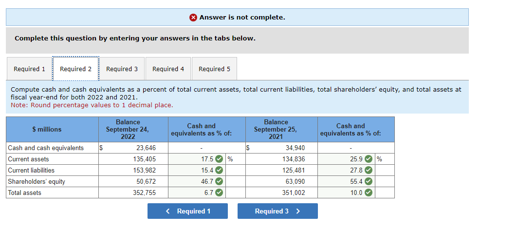 by entering your answers in the tabs below. Compute cash and cash