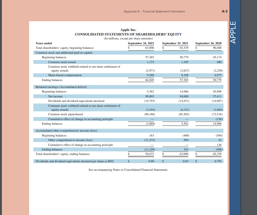 Statement Information A-1 Apple Inc. CONSOLIDATED BALANCE SHEETS (In millions, except number