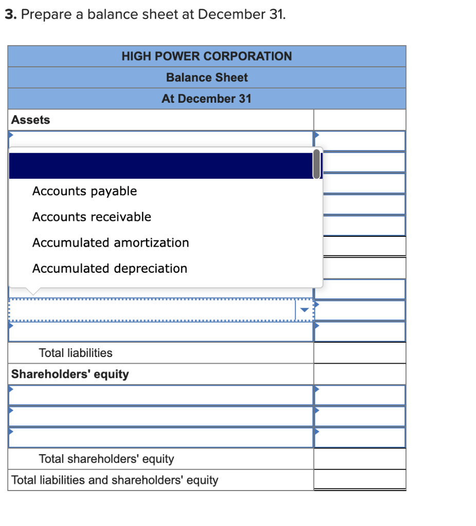 \hline \multicolumn{1}{|c|}{ HIGH POWER CORPORATION } \\ \hline \multicolumn{1}{|c|}{ Balance Sheet }