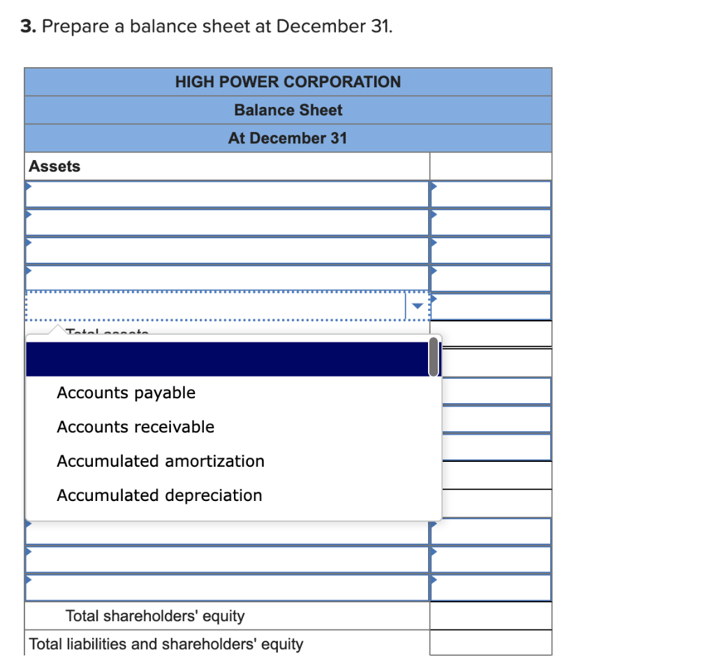 \\ \hline Assets & December 31 \\ \hline & \\ \hline Accounts