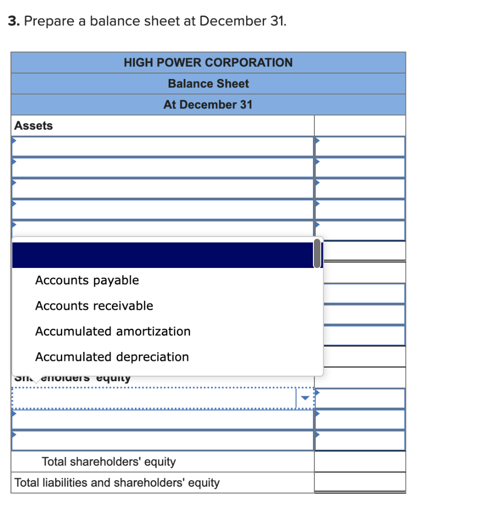 payable \\ Accounts receivable \\ Accumulated amortization \\ Accumulated depreciation \\ \hline
