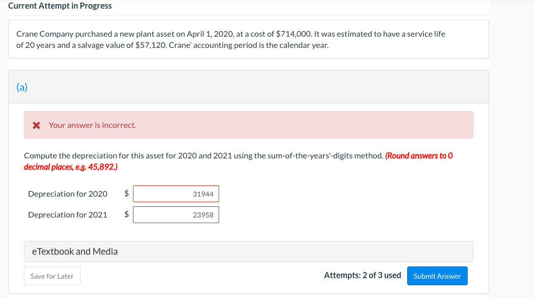  PLEASE SOLVE PART (b) TOO Current Attempt in Progress Crane Company