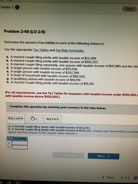  Chapter 2 Saved Problem 2-40 (LO 2-5) Determine the amount of