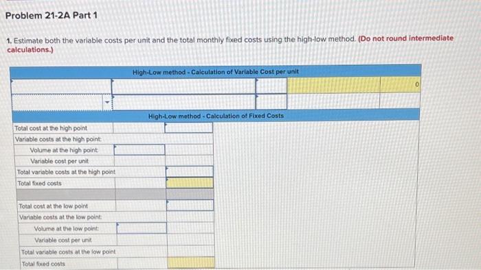 information applies to the questions displayed below.) Alden Co.'s monthly unit sales