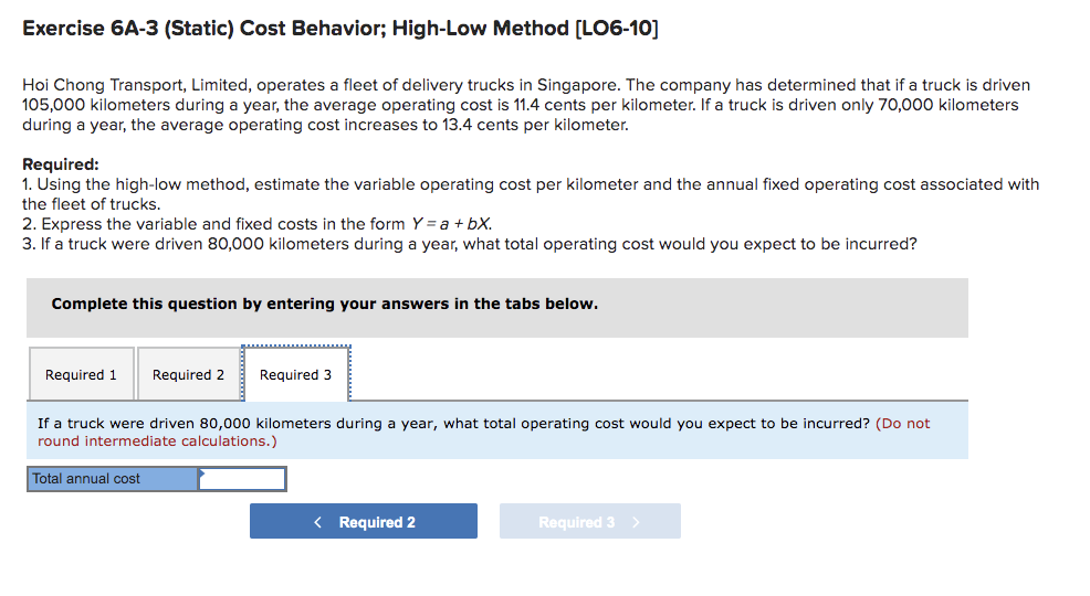 determined that if a truck is driven 105,000 kilometers during a year,