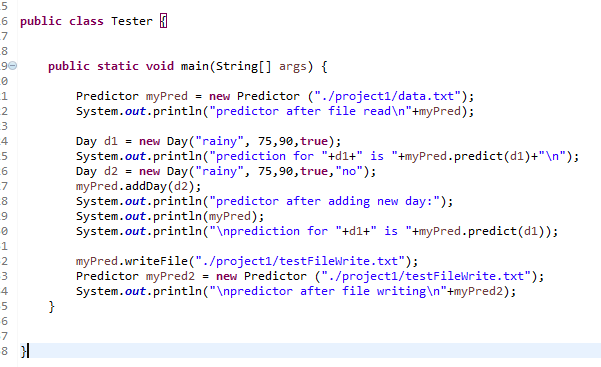 ().equals("rainy")) return-1; if (outlook.equals("sunny") && !rhs.getOutlook).equals("sunny")) return 1; // use temp as