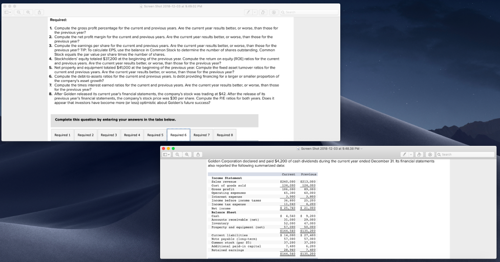 please answer required 4,5,6. L Compute the gross proft percentage for the
