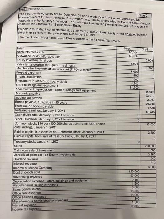 stockholder's equity, and a classified balance sheet. Any help, information, and explanations