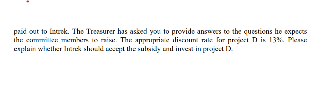 code names A, B and C. Investment in all three projects is