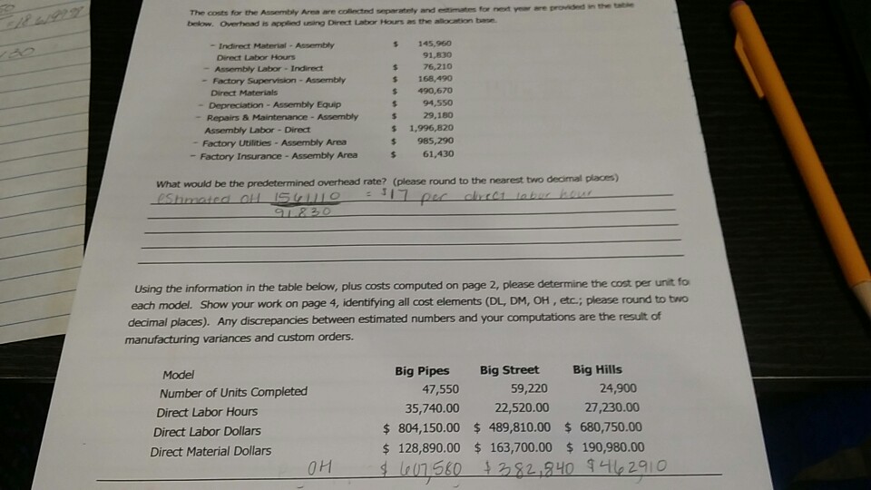 part 1 My cost per EU where Direct Materials - 6.44 per