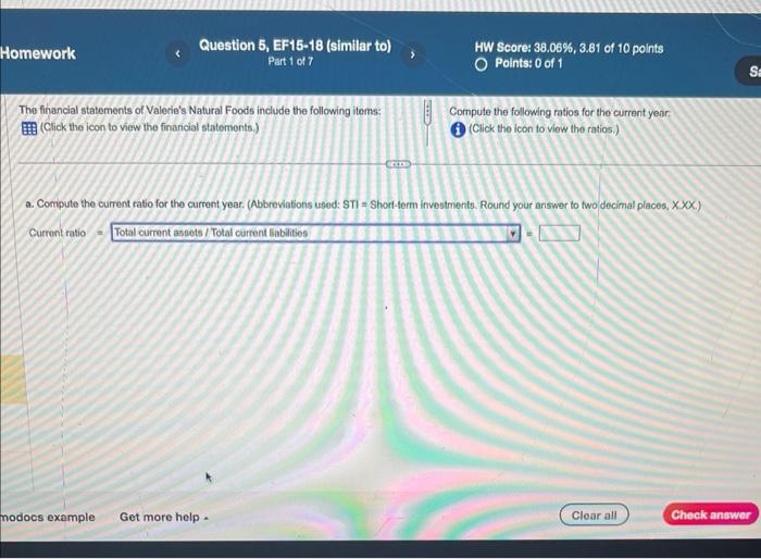 can someone help me out a. Compute the current ratio for the