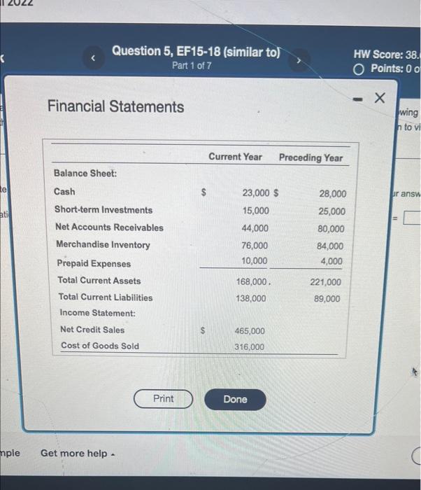 curtent year. (Abbreviations used: STI = Short-term investments. Round your answer to