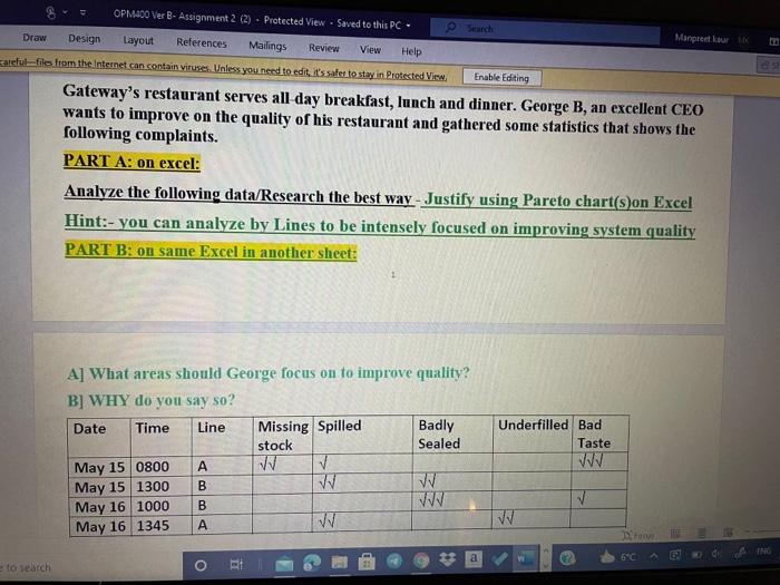 m OPM400 Ver B- Assignment 2 (2) Protected View - Saved to