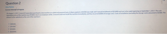 2017 Coronado Industries purchased a new machine on a deferred payment basis.