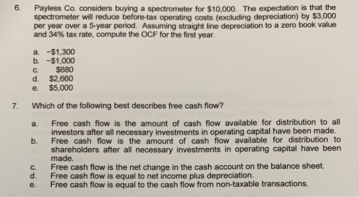 Help me with these study guide questions please Payless Co. considers buying