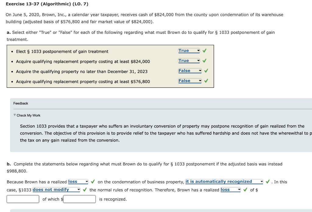 Exercise 13-37 (Algorithmic) (LO. 7) On June 5, 2020, Brown, Inc.,