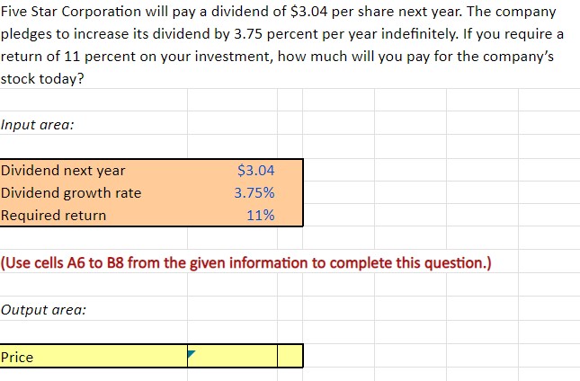  PLEASE PROVIDE ME EXCEL FUNCTIONS TO GET MY ANSWER Five Star