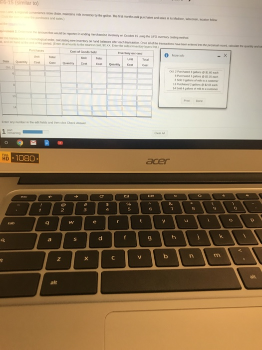 Requirement 2. Determine the amount that would be reported in ending merchandise