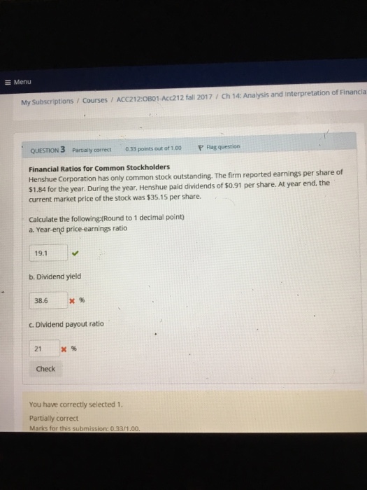  My Subscriptions / Courses/ ACC2120B01-Acc212 fall 2017/ Ch 14: Analysis and