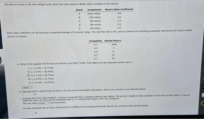  Kiah's beta coefficient can be found as a weighted average of