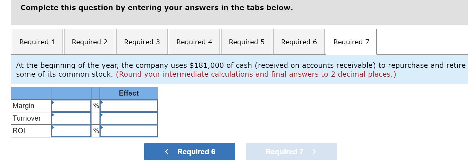formula stated in terms of margin and turnover. For each of the
