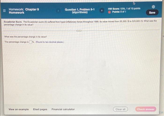 D Homework: Chapter 9 Homework Question 1, Problem 9-1 (algorithmic) HW