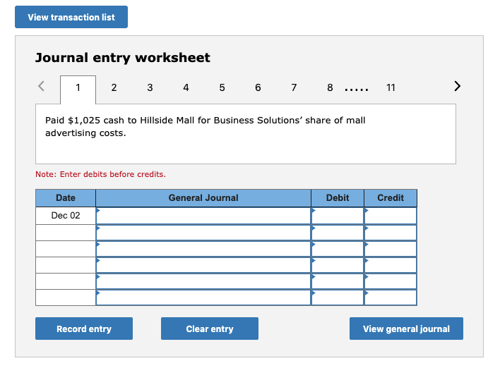 balance of Business Solutions (reflecting its transactions for October and November of