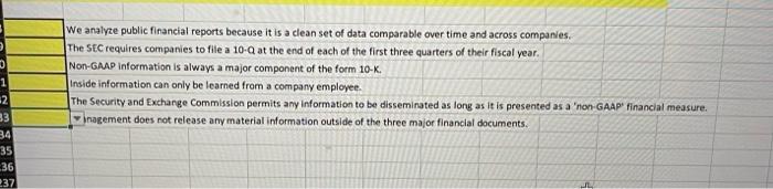 True or false We analyze public financial reports because it is a