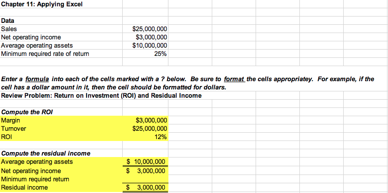 How do I calculate residual income, minimum required return? Chapter 11: Applying